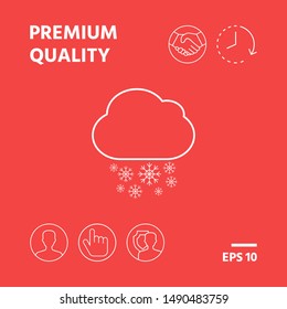 Cloud snow line icon. Graphic elements for your design