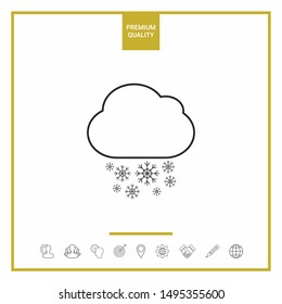 Cloud snow line icon. Graphic elements for your design