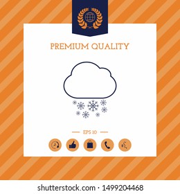 Cloud snow line icon. Graphic elements for your design