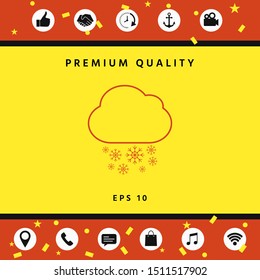 Cloud snow line icon. Graphic elements for your design