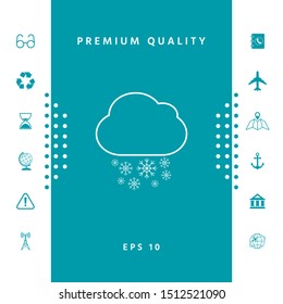 Cloud snow line icon. Graphic elements for your design