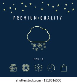 Cloud snow line icon. Graphic elements for your design