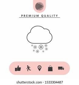 Cloud snow line icon. Graphic elements for your design