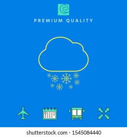 Cloud snow line icon. Graphic elements for your design