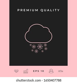 Icono de la línea de nieve en la nube. Elementos gráficos para el diseño