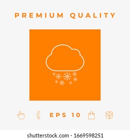 Icono de la línea de nieve en la nube. Elementos gráficos para el diseño