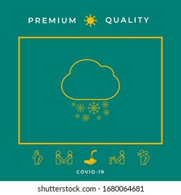 Cloud snow line icon. Graphic elements for your design