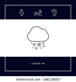 Cloud snow line icon. Graphic elements for your design