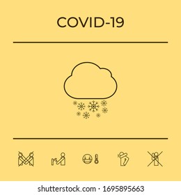 Cloud snow line icon. Graphic elements for your design