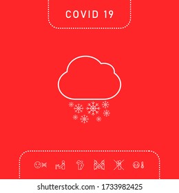 Cloud snow line icon. Graphic elements for your design