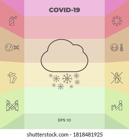 Cloud snow line icon. Graphic elements for your design