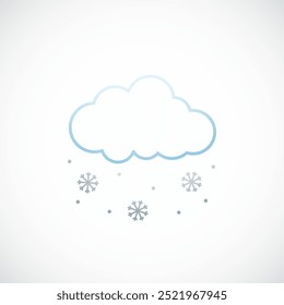 Cloud and snow linear icon. Simple weather sign. Vector illustration.