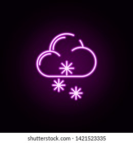 cloud of snow neon icon. Elements of winter set. Simple icon for websites, web design, mobile app, info graphics