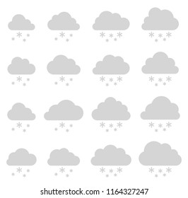 Cloud and snow on white background