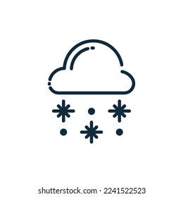 Cloud Snow Outline Icon. Winter Icon Season Icon Design Vector Illustration.