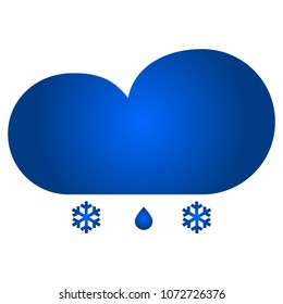Cloud and snow with rain icon