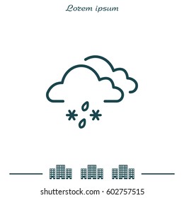 Cloud with Snow and Rain icon