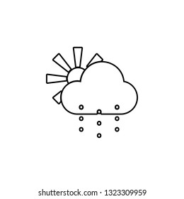 cloud, snow or rain, sun icon. Simple thin line, outline vector element of Weather icons set for UI and UX, website or mobile application