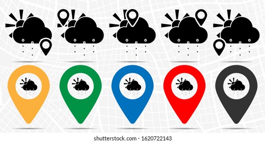 cloud, snow or rain, sun icon. Simple glyph vector of weather set for UI and UX, website or mobile application on white background