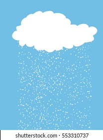 Cloud with snow. Snowfall isolated. Winter cloud