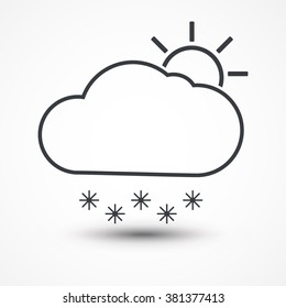 Cloud snow sun icon weather