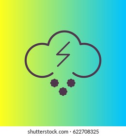 Cloud snow thunder icon vector