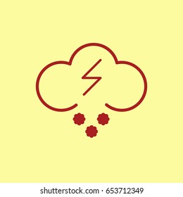 Cloud snow thunder icon vector
