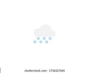 Cloud with snow vector flat icon. Isolated snowy cloud emoji illustration 