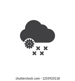 Cloud and Snow vector icon. filled flat sign for mobile concept and web design. Snowy weather simple solid icon. Symbol, logo illustration. Pixel perfect vector graphics