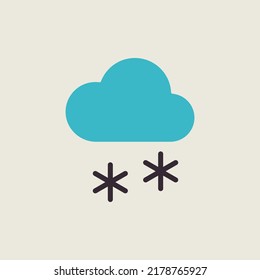 Cloud with snow vector icon. Meteorology sign. Graph symbol for travel, tourism and weather web site and apps design, logo, app, UI