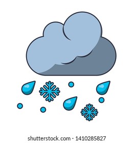 Cloud and snow weather symbol isolated vector illustration graphic design