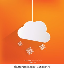 Cloud with snow web icon