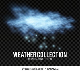 Cloud and Snow. Winter Space. Transparent Weather Element.
