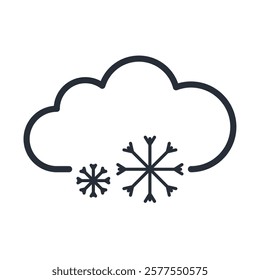 cloud snow winter weather icon isolated