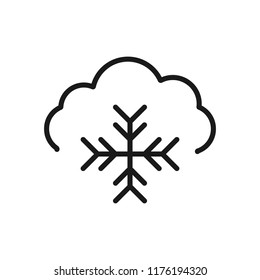 Cloud with snowflak icon. Simple vector symbol. Logo for web. Image for business.