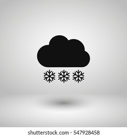 cloud snowflake vector icon