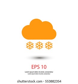 cloud snowflake vector icon