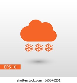 cloud snowflake vector icon