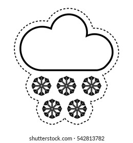 cloud with snowflakes climate sign isolated icon vector illustration design