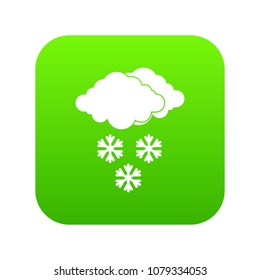 Cloud and snowflakes icon digital green for any design isolated on white vector illustration