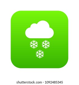 Cloud and snowflakes icon digital green for any design isolated on white vector illustration