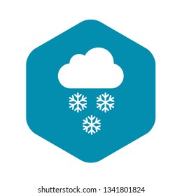 Cloud and snowflakes icon in simple style isolated vector illustration