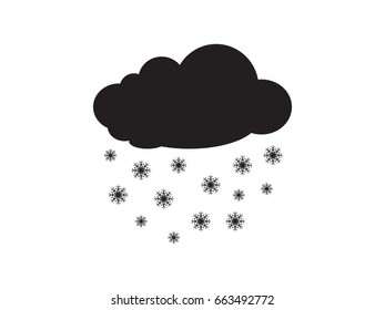 Cloud, snowflakes, icon, vector illustration