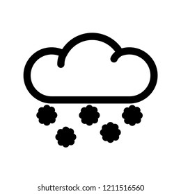 Cloud with snowflakes line icon