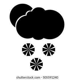Cloud with snowflakes and sun icon. Simple illustration of cloud with snowflakes and sun vector icon for web