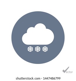 A cloud and snowflakes vector icon . An illustration of the wheather. A symbol of a snow .