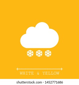 A cloud and snowflakes vector icon . An illustration of the wheather. A symbol of a snow .