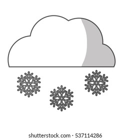 cloud with snowflakes weather icon over white background. vector illustration