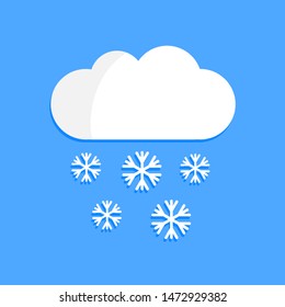 Cloud and snowflakes. Weather icon. Vector illustration.