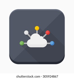 Cloud social network icon, vector illustration. Flat design style with long shadow,eps10